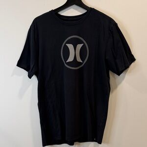 Hurley Black Short-Sleeve Tee with Gray Circle Logo